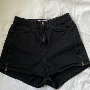 American Apparel high waisted shorts black womens